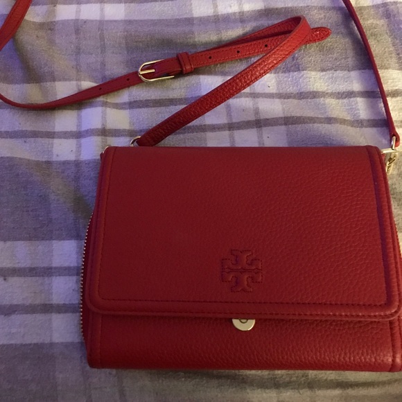 Tory burch red crossbody purse